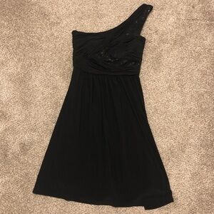 Max and Cleo Black One Shoulder Dress